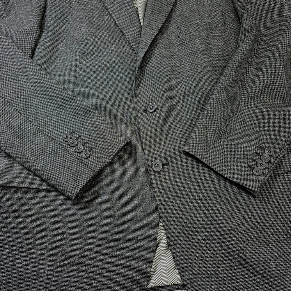 Turnbury Men's Grey Check Wool Blend Suit Jacket Blazer‎ 46R Made in Mexico